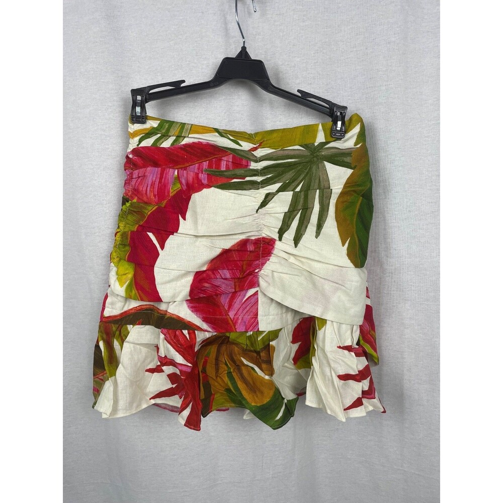 Farm Rio Linen Mini Skirt, Small, Rainforest, Tropical, New! Retail $140 - Picture 3 of 5